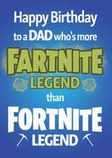 Fartnite Legend Dad birthday card created by NEEDL designs