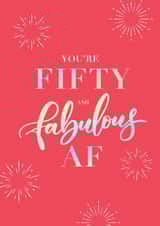 Female Adult Fifty Fabulous Birthday Card created by Emoticology Cards