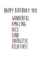 Relative Wanker Birthday card created by I Made A Card