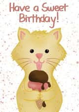 Cat with ice an cream birthday card created by Juliana Costa
