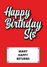 Happy Birthday Sis | Simple RED Card created by RED Cards