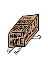 Funny Moving Box New Home Card - Heavy Box - Happy New Home created by Chloé Lawson