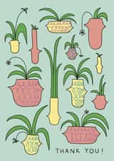Thank you with houseplants in pastels created by Marcie Mintrose