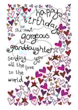 Happy Birthday Gorgeous Granddaughter - With Love - Birthday Card created by Paperlicious