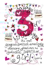 3rd Birthday, Birthday Girl - With Love - Birthday Card created by Love and Happy Stuff