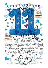 11th Birthday, Birthday Boy- With Love - Birthday Card created by Love and Happy Stuff