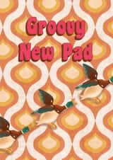 Retro Groovy New Home Card - Flying Ducks - Groovy New Pad created by Jessie Maeve Studio