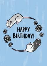 Happy Birthday rat card created by Kate Wand