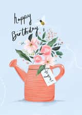 Pretty Birthday Card - Watering Can - Flowers created by Simply Katy