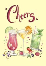 Cheers, cocktail celebratory card created by AP Designs