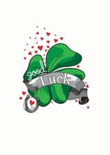 Four Leaf Clover Good Luck Card created by Nicky Luck
