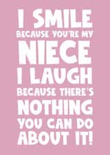 Funny happy birthday greeting card for your niece smile laugh created by Naomi Park