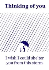 Shelter from the rain, thinking of you card created by Jen Smit