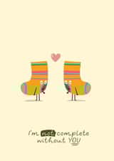 Not Complete Without You Sock Pun Anniversary Card created by Love Gemma & Co
