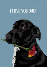 I love you dad! Say it with flowers and a dog! created by Perkins & Morley