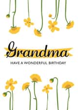 Classic Birthday Card - Buttercups - For Grandma created by Jasmine Coster - JazziCreates