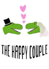 T - Rex Dinosaur wedding card created by Flinks Designs