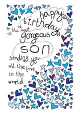 Happy Birthday Gorgeous Son - With Love - Birthday Card created by Paperlicious