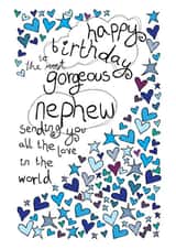 Happy Birthday Gorgeous Nephew - With Love - Birthday Card created by Paperlicious