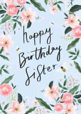 Floral bumblebee Birthday Card for Sister created by Simply Katy