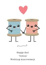 Cute Cotton Anniversary Card - 2 Years - Happy 2nd Cotton Wedding Anniversary created by Carly's Crafts