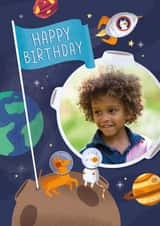 Personalised Birthday Photo Card created by Powerful Paper Co - Astronaut Photo Card for Child
