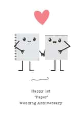 Cute Paper Pun Anniversary Card - Happy 1st Paper Wedding Anniversary created by Carly's Crafts