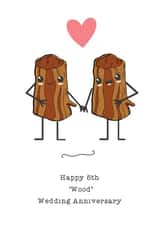 Cute Tree Trunk Anniversary Card - 5 Years - Happy 5th Wood Wedding Anniversary created by Carly's Crafts