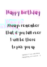 Laughing When You Fall Birthday Card created by Love Tea Designs