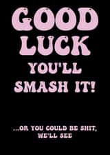 Good Luck joke card created by Marshmallowy Designs