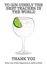 Gin themed Teacher thank you card  created by Wooden It Be Precious