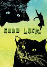 Black Cats Good Luck Card created by Donata Zawadzka