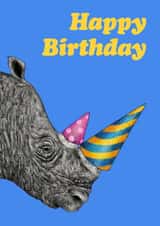 Party Rhino Happy Birthday Card created by Martina Scott
