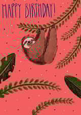 Relaxing Sloth Birthday Card created by Molliemadethis