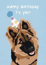 Happy Birthday from the German Shepard created by Amy V Packham Art