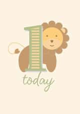 Cute Birthday Card - Lion - 1 Today created by Nutmeg Studio