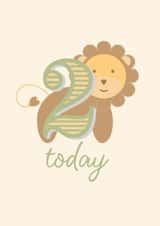Cute Birthday Card - 2 Today - Lion created by Nutmeg Studio