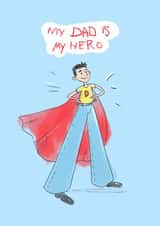Dad superhero father's day card created by Anastasia Kaznacheeva