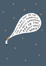 Heartfelt Fathers Day Card - Dad - Stars - Just Wanted To Say That You Are The Kindest, Funniest And Most Wonderful Dad In The Whole Wide World created by Helen Mackay 