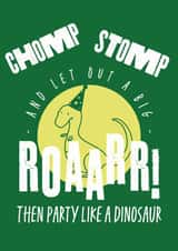 Classic dinosaur birthday card for little boys and girls who like to party created by Teri Creative