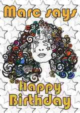 Marc Bolan Glam Rock Birthday card created by Anna Ratty