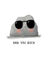 Cute Fathers Day Card / Birthday Card - Rock - Sunglasses - Dad You Rock created by Nicola Watson