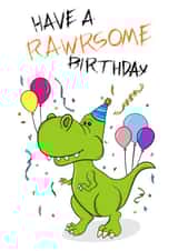 Rawrsome Dinosaur Birthday Card created by Shutter Studios