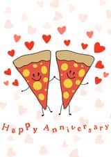 Happy anniversary pizza card created by Northern Notes