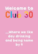 Welcome to Club 30 created by EJF Illustration