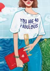 Woman 40 birthday card created by Albina Uvarova 
