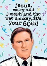 Funny 60th Birthday Card - Line of Duty, Ted Hastings created by Mrs Best Paper Co.