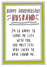 Happy Anniversary Lucky Husband created by Go La La!