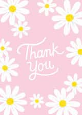Pink Daisies Floral Thank You Card created by Jacqui Lee
