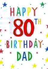 Happy 80th Birthday - For Dad - Stars created by Earlybird
